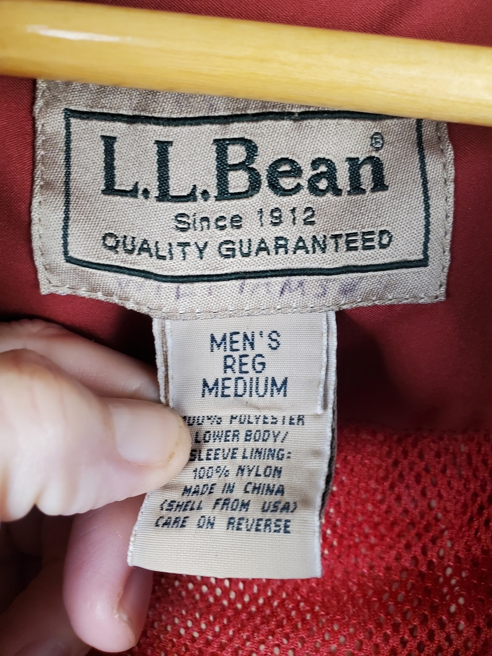 VTG 90s L.L.Bean Red Bomber Jacket Full Zip Snap Pockets Mesh Lined MED. #254 - Picture 3 of 13